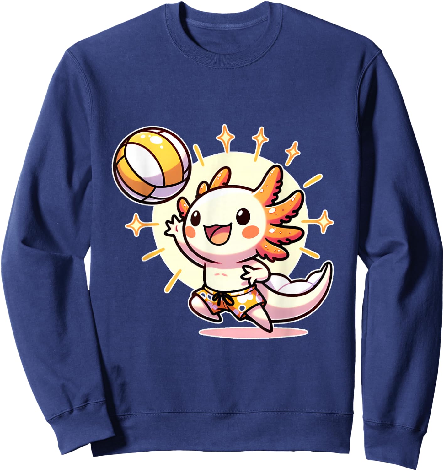 Cute Axolotl Meets Beach Volleyball Sports Enthusiast Sweatshirt - Sweatshirt | Navy