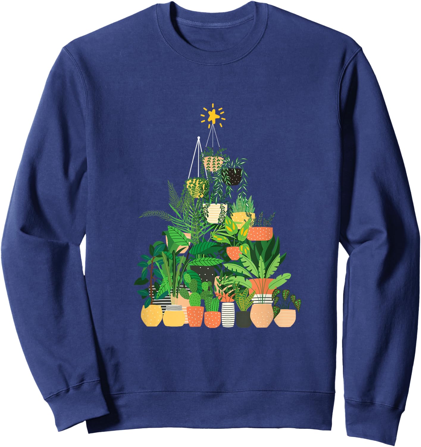 Gardening Potted Plant Christmas Tree Sweatshirt - Sweatshirt | Navy