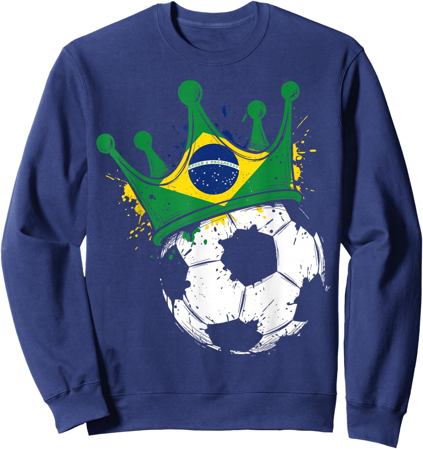 Brazilian Flag Novelty Brazil Sweatshirt - Sweatshirt | Navy