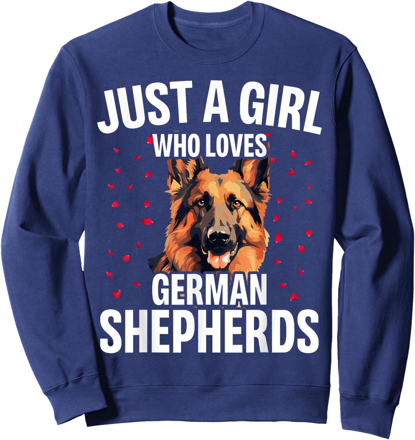Funny German Shepherd Art For Girls Women Kids Dog Lovers Sweatshirt - Sweatshirt | Navy