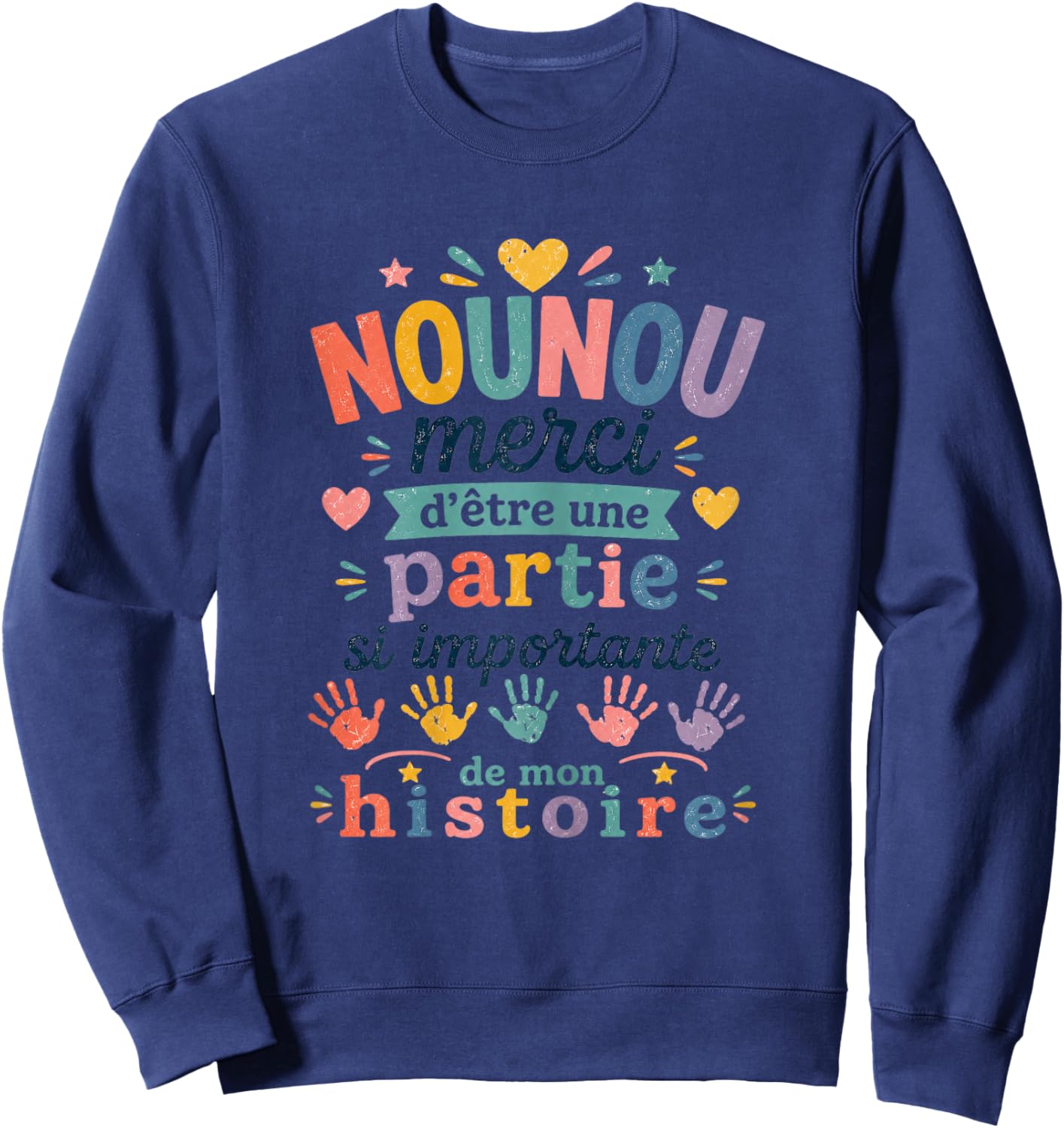 Cadeau Nounou Merci Original Nourrice Babysitter Enfants Sweatshirt - Sweatshirt | Navy