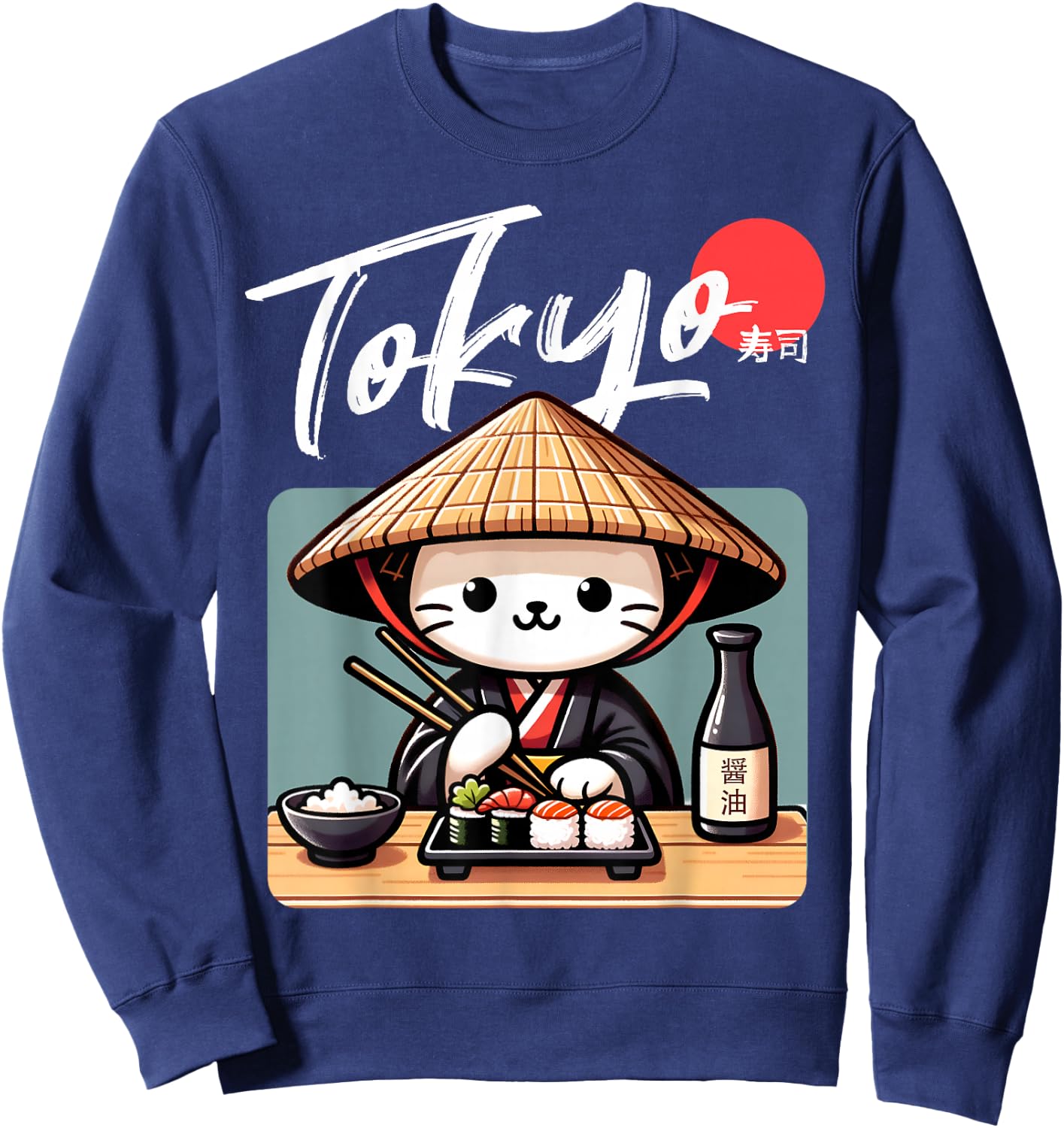 Sushi Cat Kawaii Japanisches Zeug für Katzenliebhaber Anime Tokyo Sweatshirt - Sweatshirt | Navy
