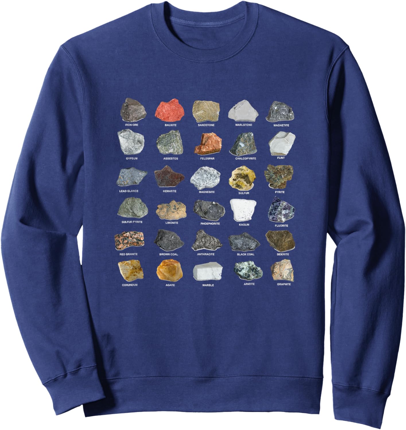 Ore Minerals Gemstones and Crystals Rock Collecting Sweatshirt - Sweatshirt | Navy