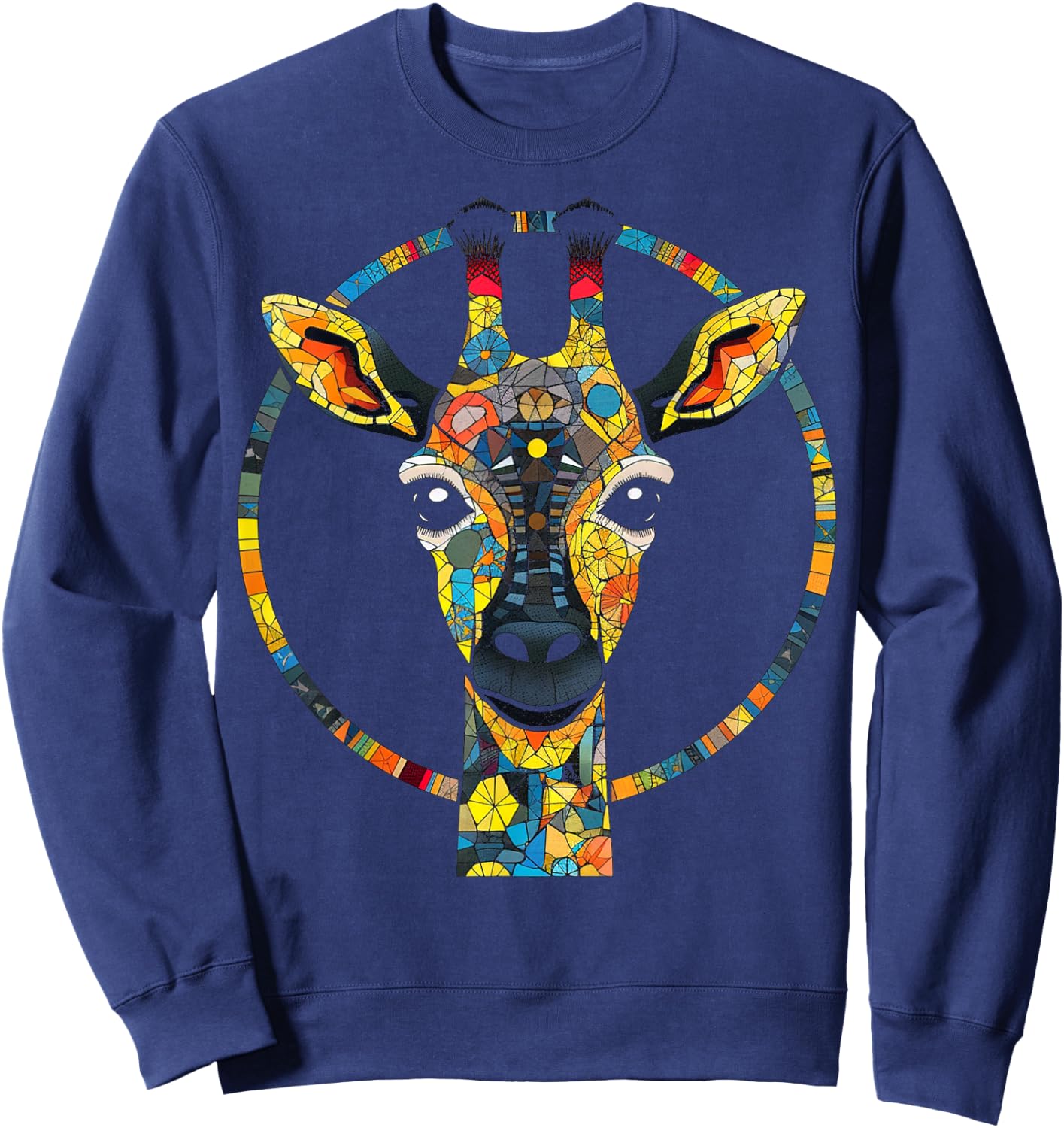 Giraffe Artwork Colourful Animals Zoo Giraffe Sweatshirt - Sweatshirt | Navy