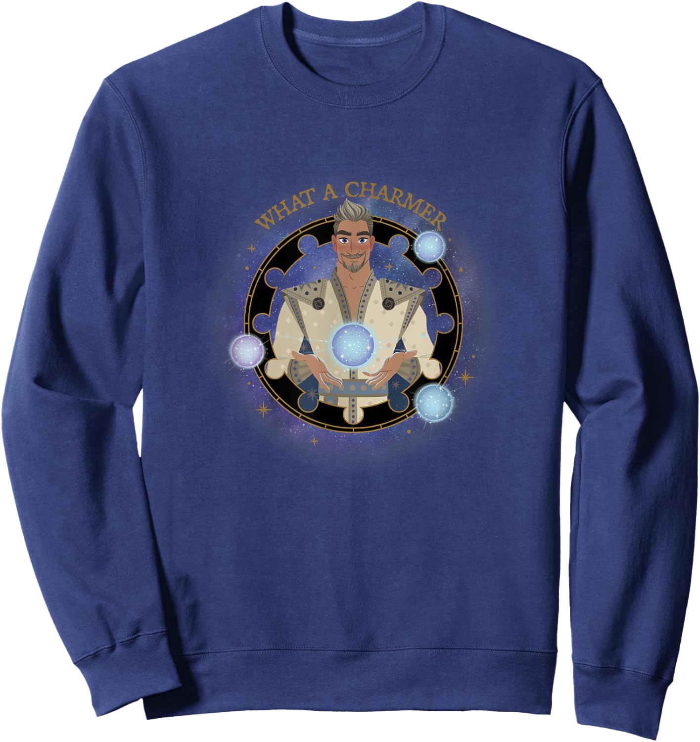 Disney Wish King Magnifico What A Charmer Celestial Portrait , Black, S Sweatshirt - Sweatshirt | Navy