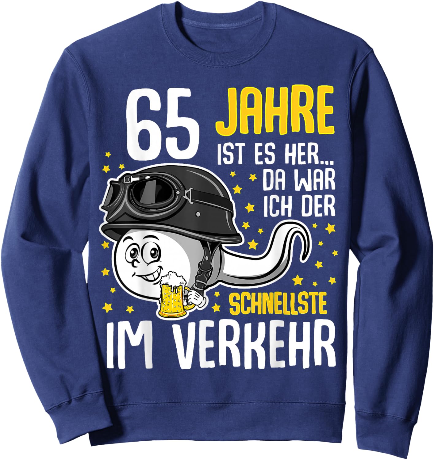 Men's "Vor 65 Jahren der Fastest in Traffic" 65th Birthday Man , black Sweatshirt - Sweatshirt | Navy