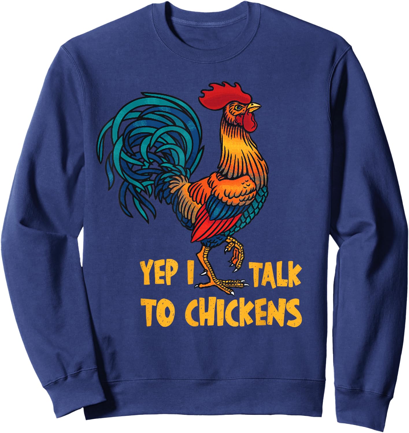 Funny Chicken Women Crazy Chicken Farmer Lovers Sweatshirt - Sweatshirt | Navy