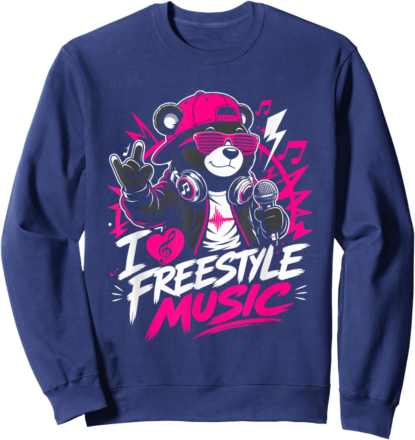 I Love Freestyle Music Sweatshirt - Sweatshirt | Navy