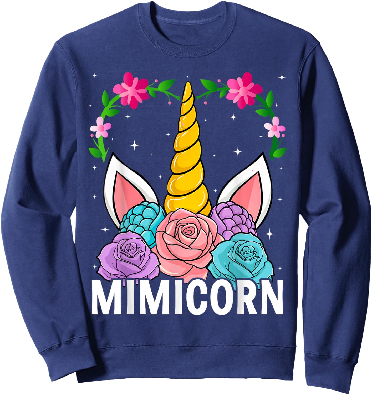 Funny Mimicorn Unicorn Costume Women Mom Mother's Day Sweatshirt - Sweatshirt | Navy
