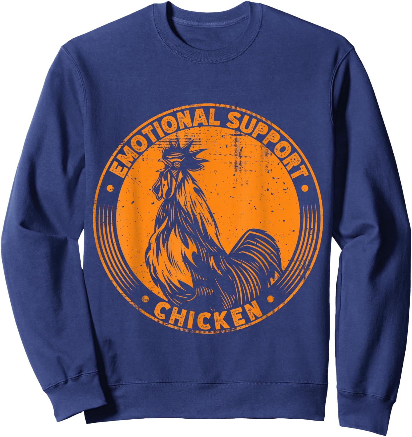 Emotional Support Chicken Cock Sweatshirt - Sweatshirt | Navy