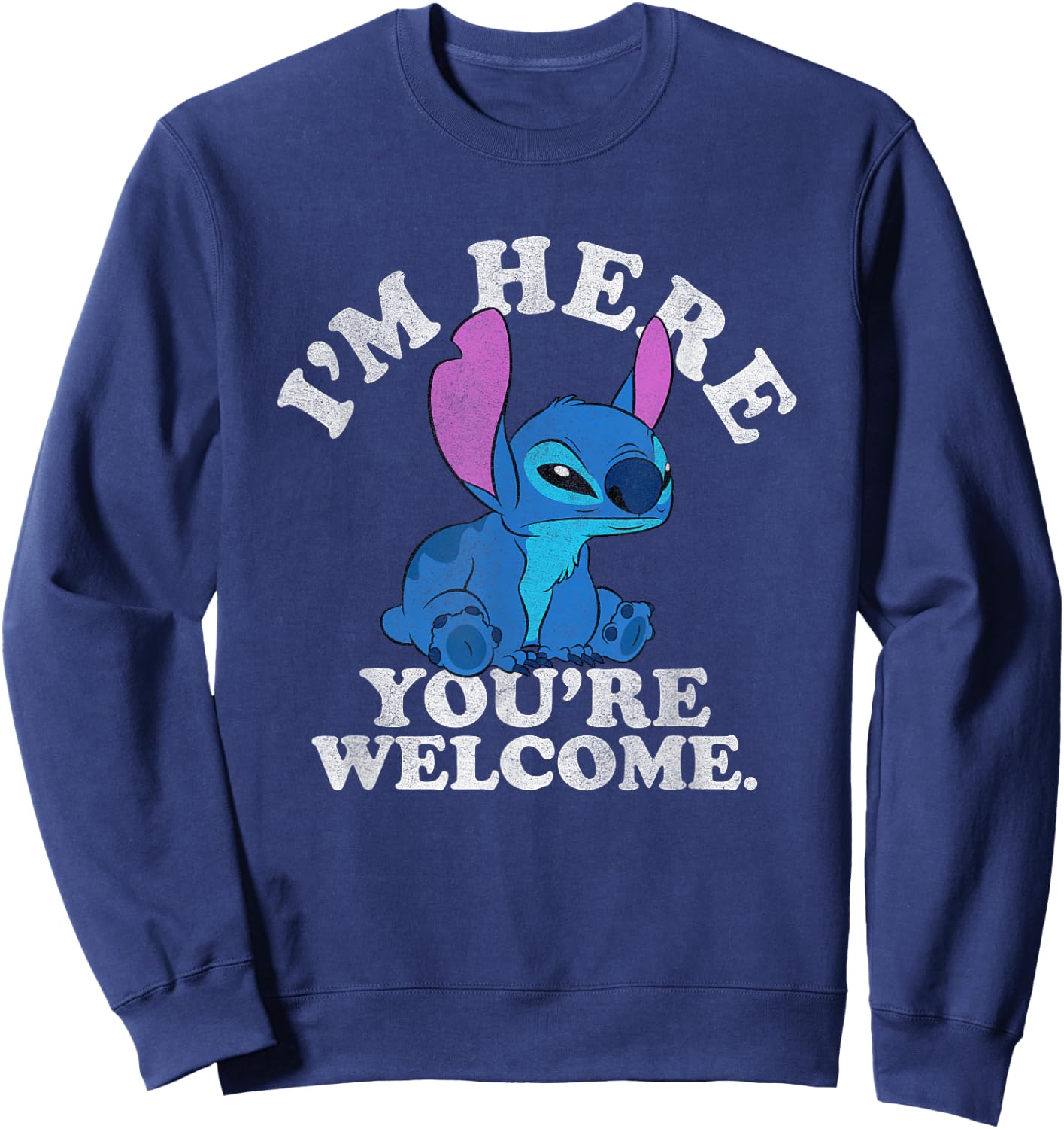 Disney Lilo & Stitch I'm Here You're Welcome Sweatshirt - Sweatshirt | Navy