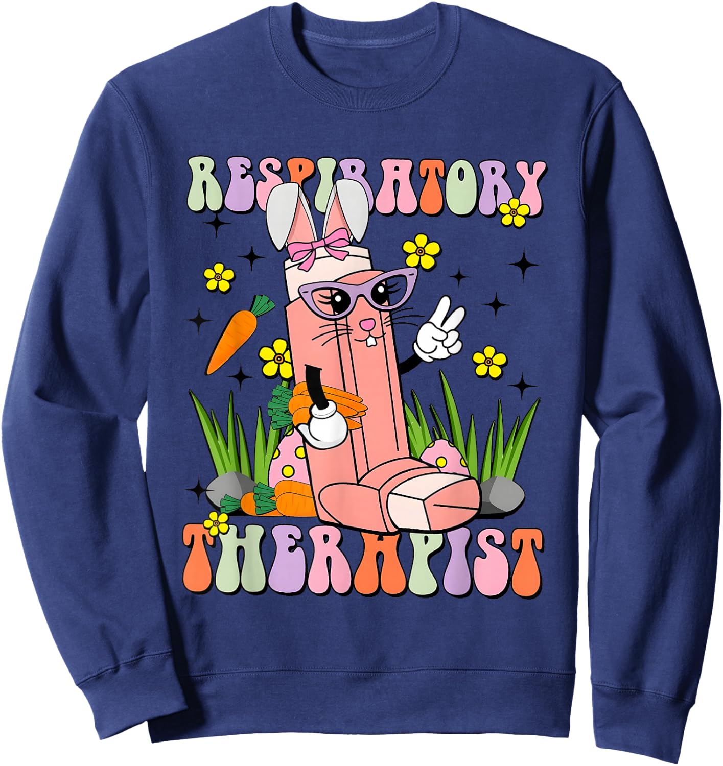 Easter Day Respiratory Therapist Easter Day Lung Squad Sweatshirt - Sweatshirt | Navy