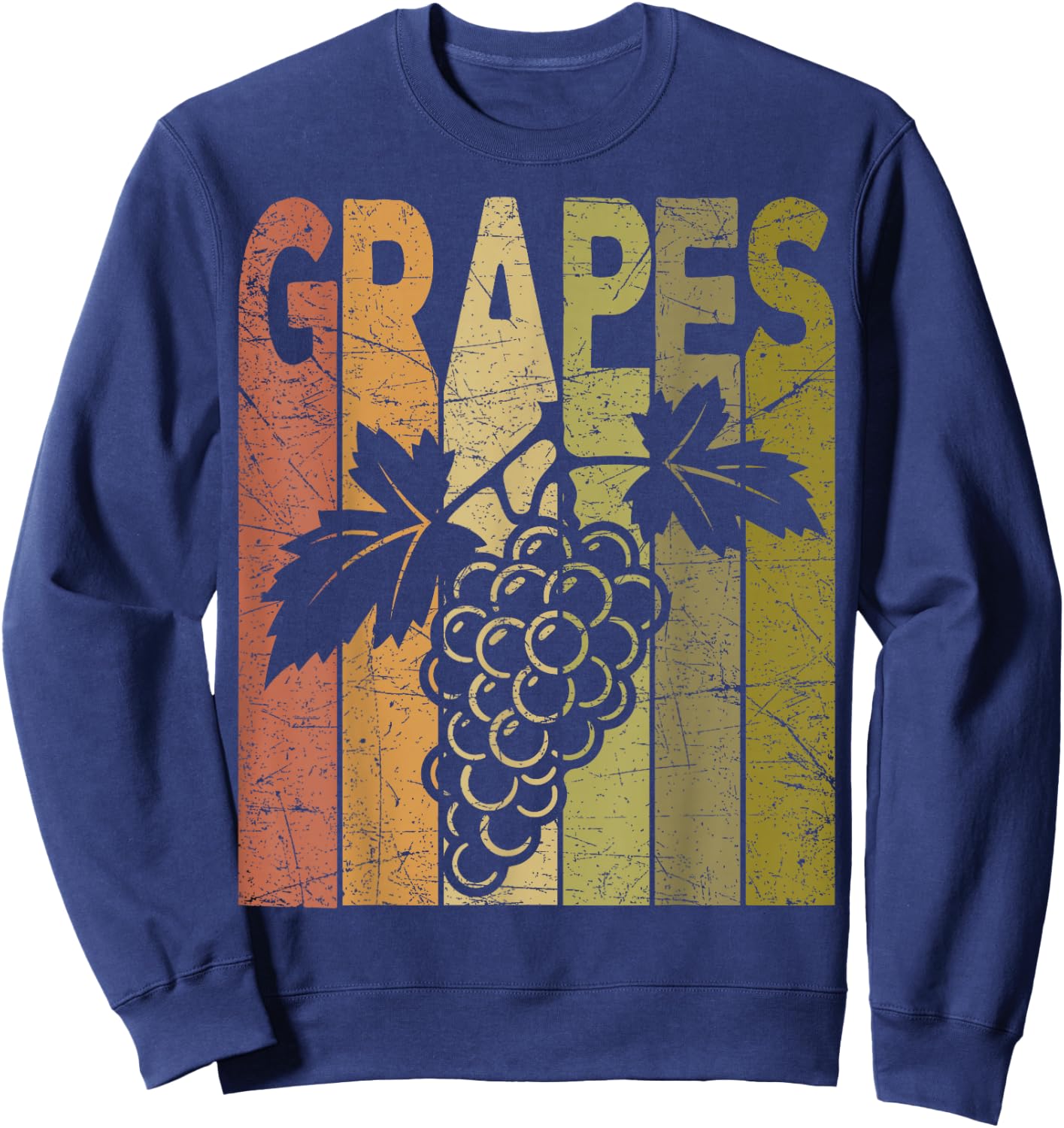 Grapes Vintage Grape Farmer Retro Fruit Farmer Sweatshirt - Sweatshirt | Navy