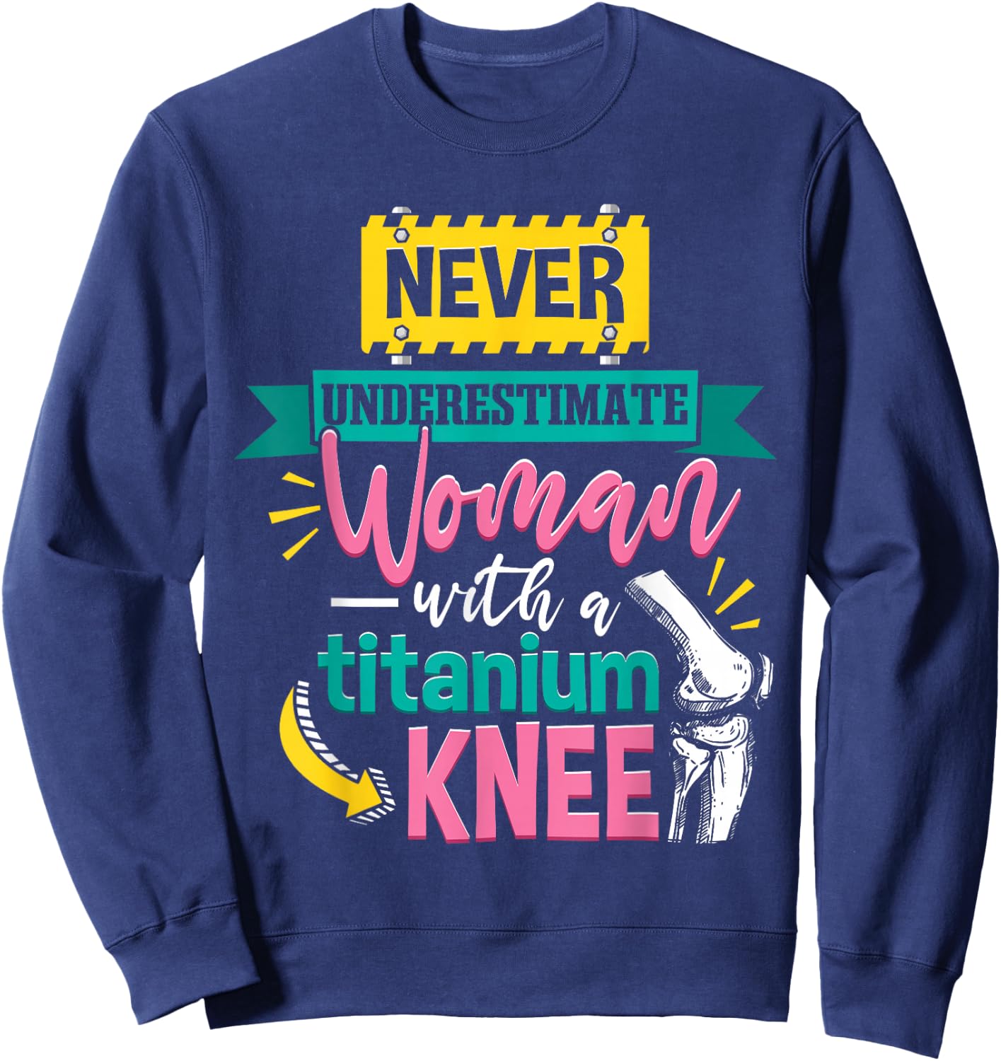 Knee Replacement Women Sweatshirt - Sweatshirt | Navy