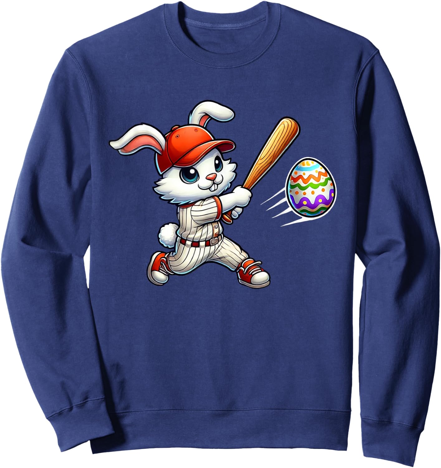 Easter Baseball Design for Boys Easter Bunny Sweatshirt - Sweatshirt | Navy