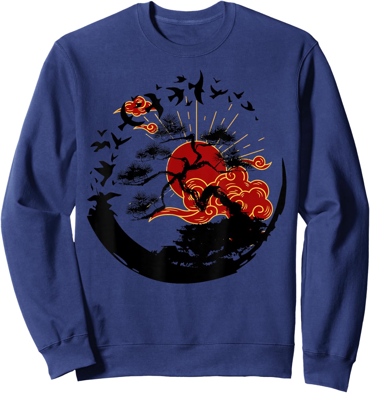 Japanese Zen Enso Mythcial Bonsai Tree Martial Art Gardening Sweatshirt - Sweatshirt | Navy