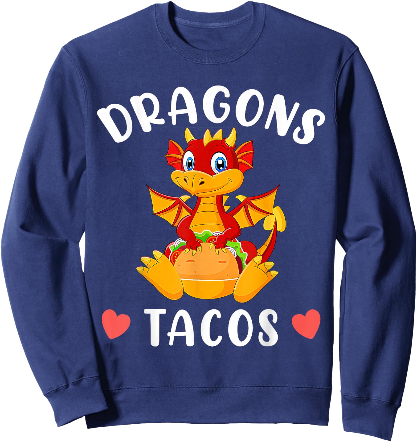 Dragons Love Tacos Shirt for Kids Girls Boys Sweatshirt - Sweatshirt | Navy