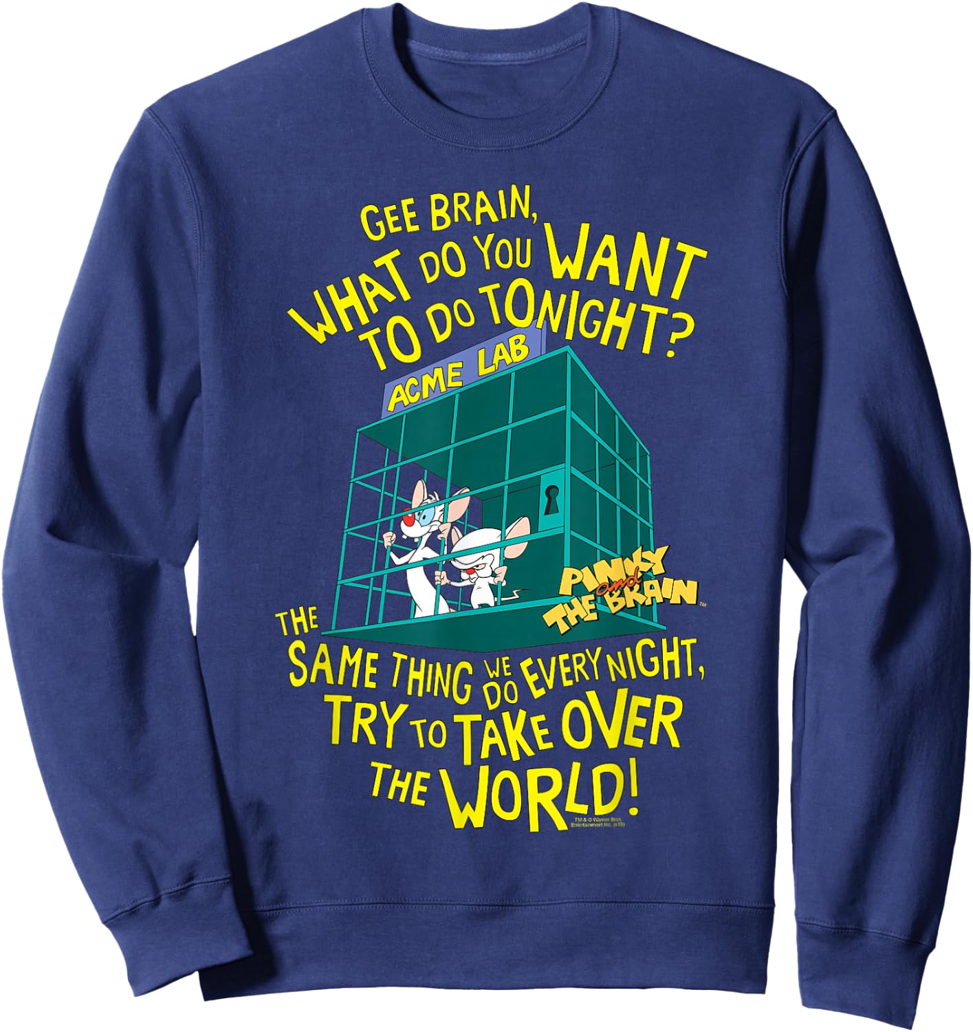 Pinky and The Brain What to Do Tonight? Sweatshirt - Sweatshirt | Navy