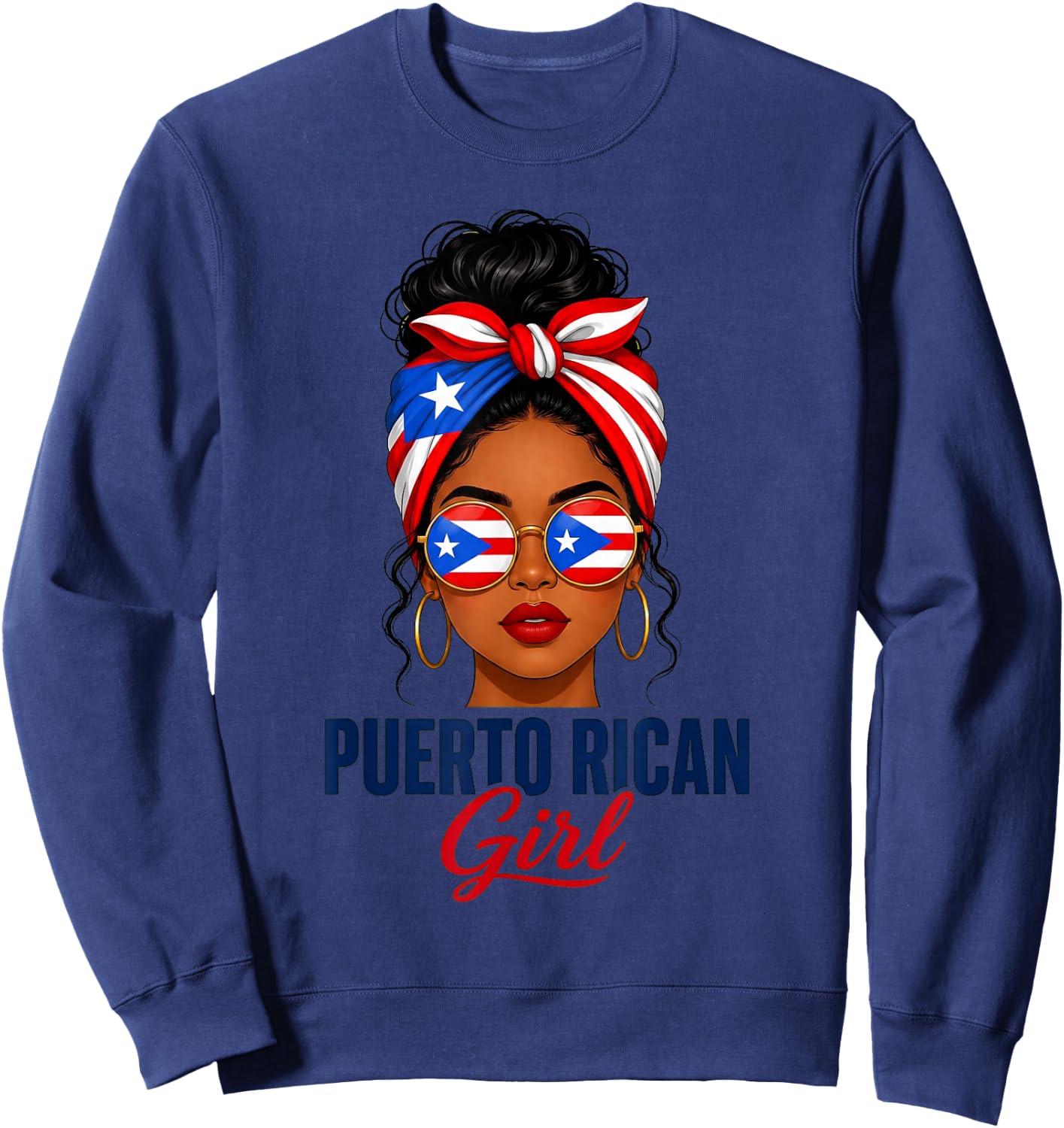 Puerto Rican Girl Puerto Rico Flag Pride Roots Sweatshirt - Sweatshirt | Navy