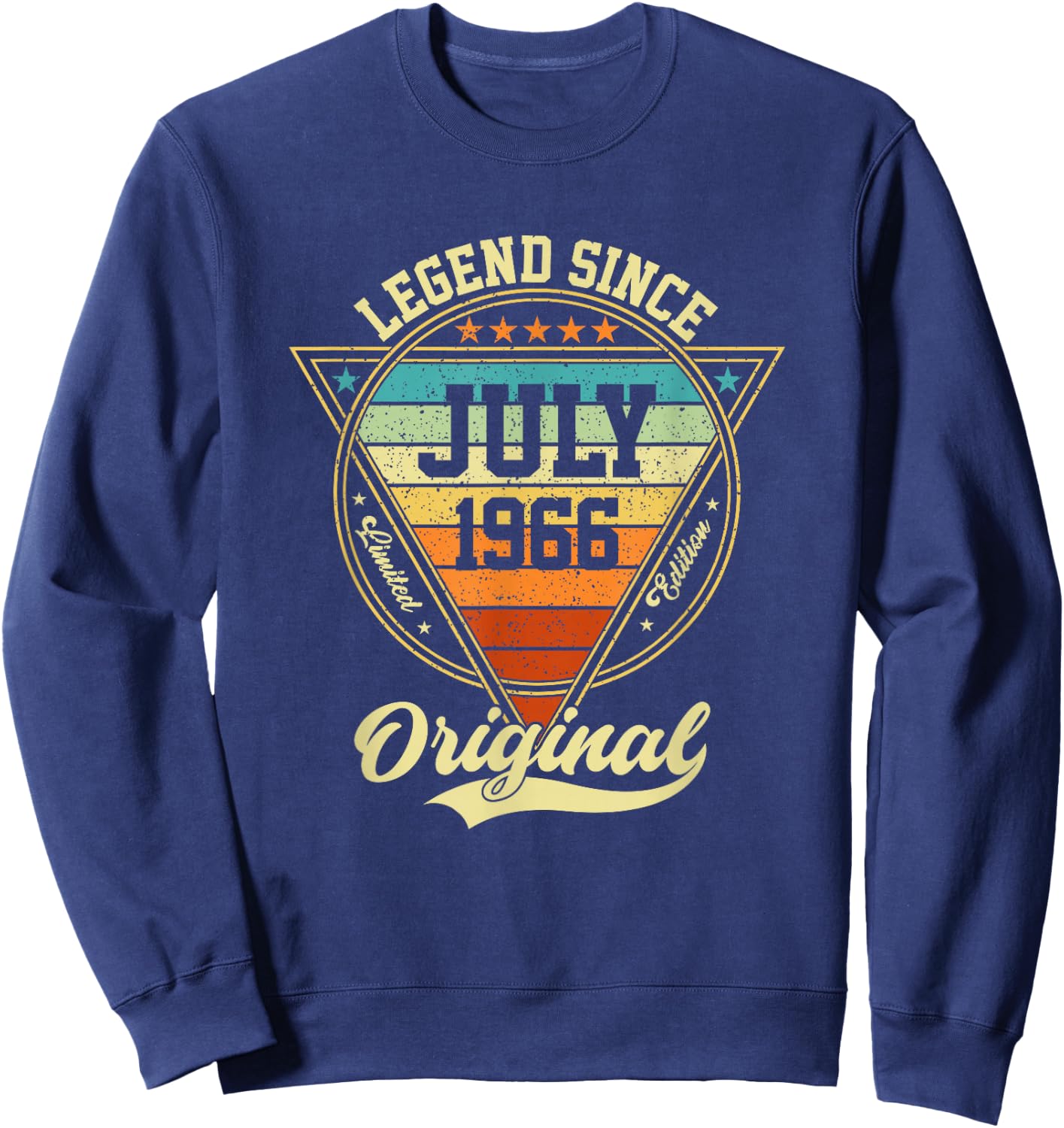 Vintage 60th Birthday Legend Since July 1966 Sweatshirt - Sweatshirt | Navy