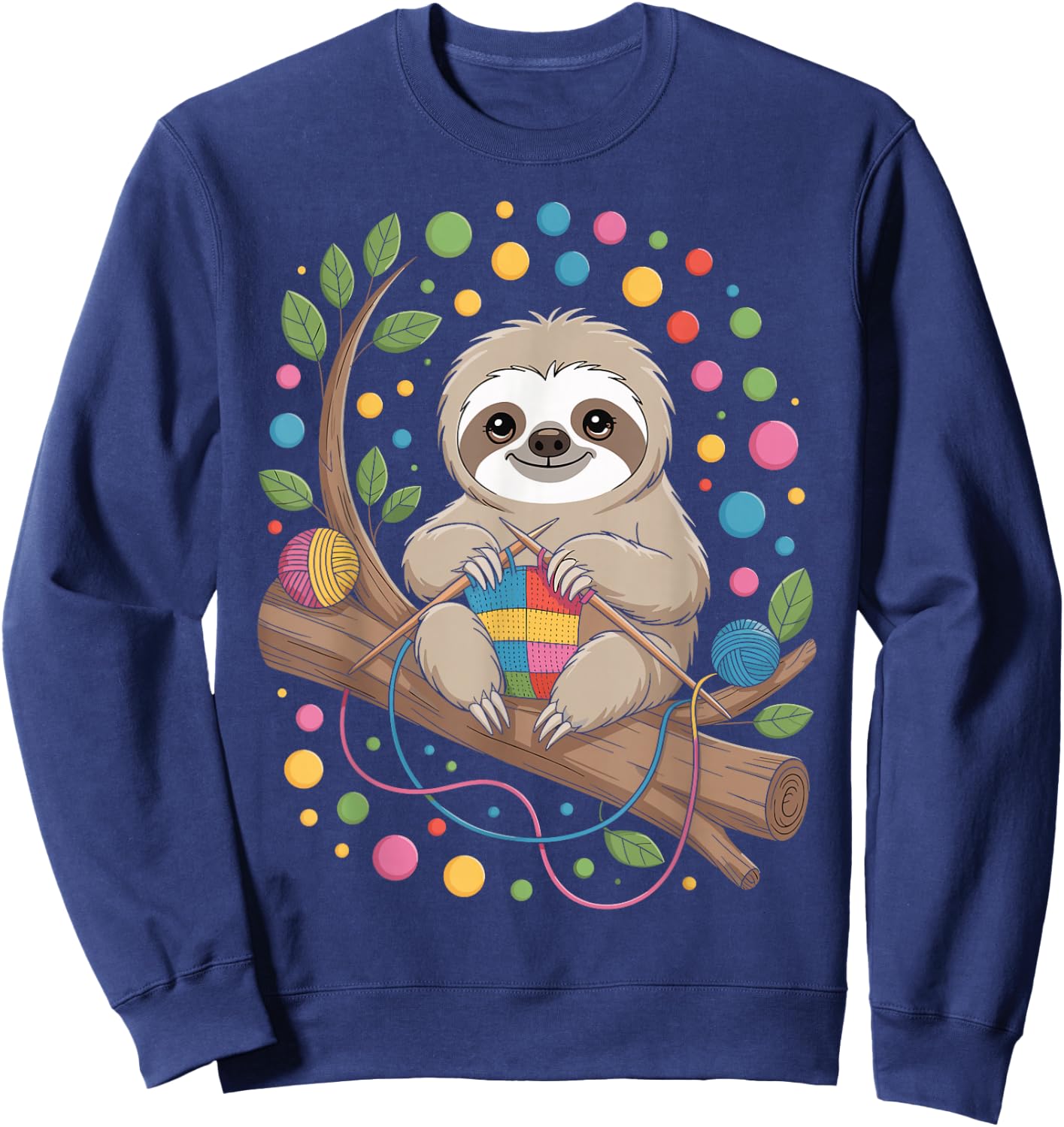 Sloth Knitting Sweatshirt - Sweatshirt | Navy