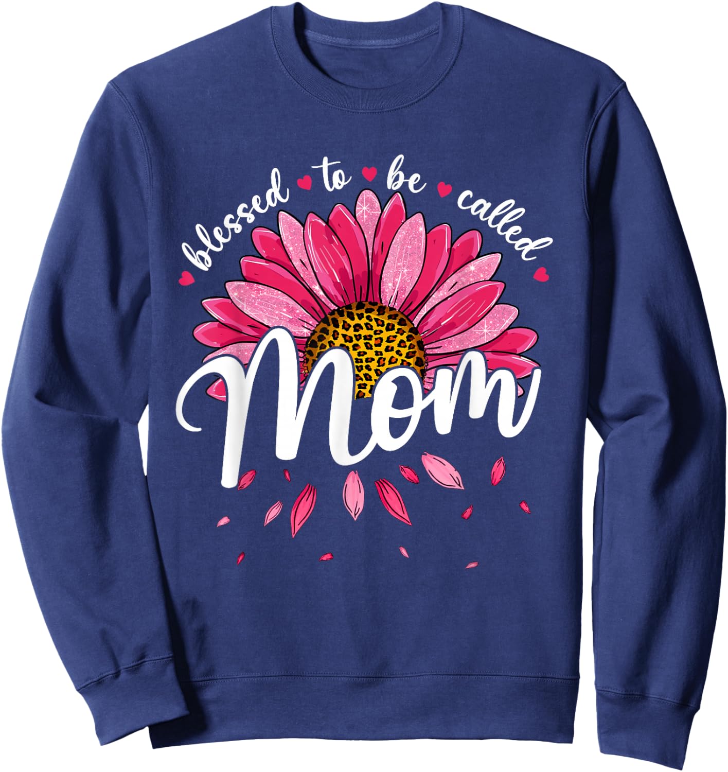 Blessed To Be Called Mom Cute Girls Women Mothers Day Sweatshirt - Sweatshirt | Navy