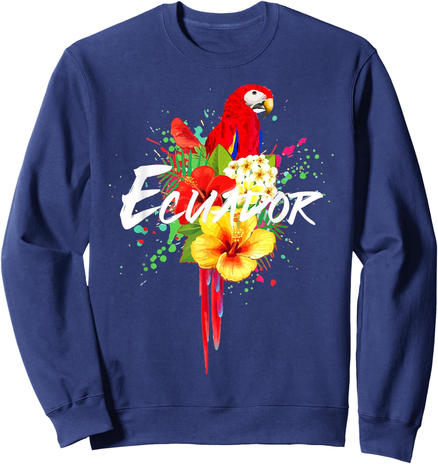 Ecuador Parrot Tropical Ecuadorian Souvenir Vintage Sweatshirt - Sweatshirt | Navy