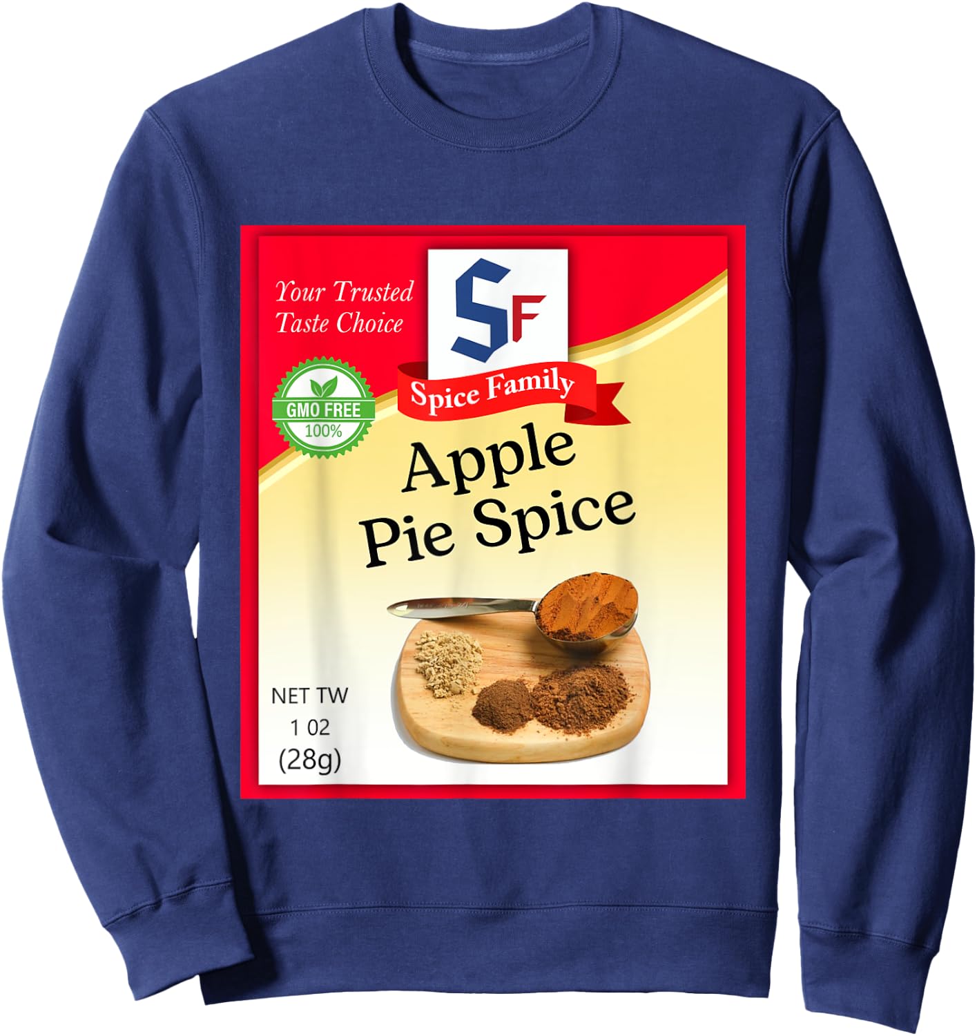 Apple Pie Spice Condiment Holiday Spice Group Costumes Sweatshirt - Sweatshirt | Navy