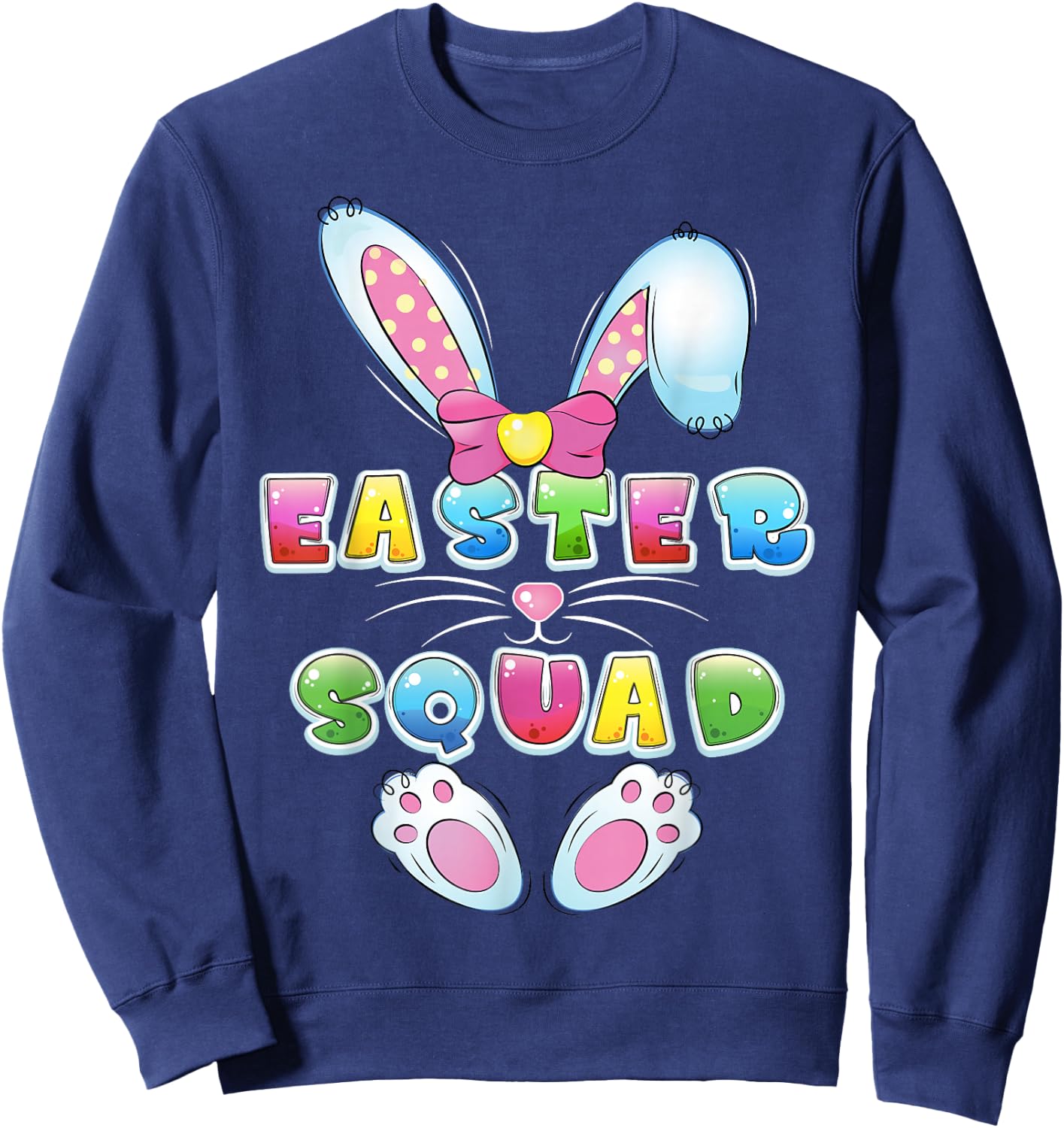 Easter Squad Family Matching Easter Day Bunny Egg Hunt Group Sweatshirt - Sweatshirt | Navy