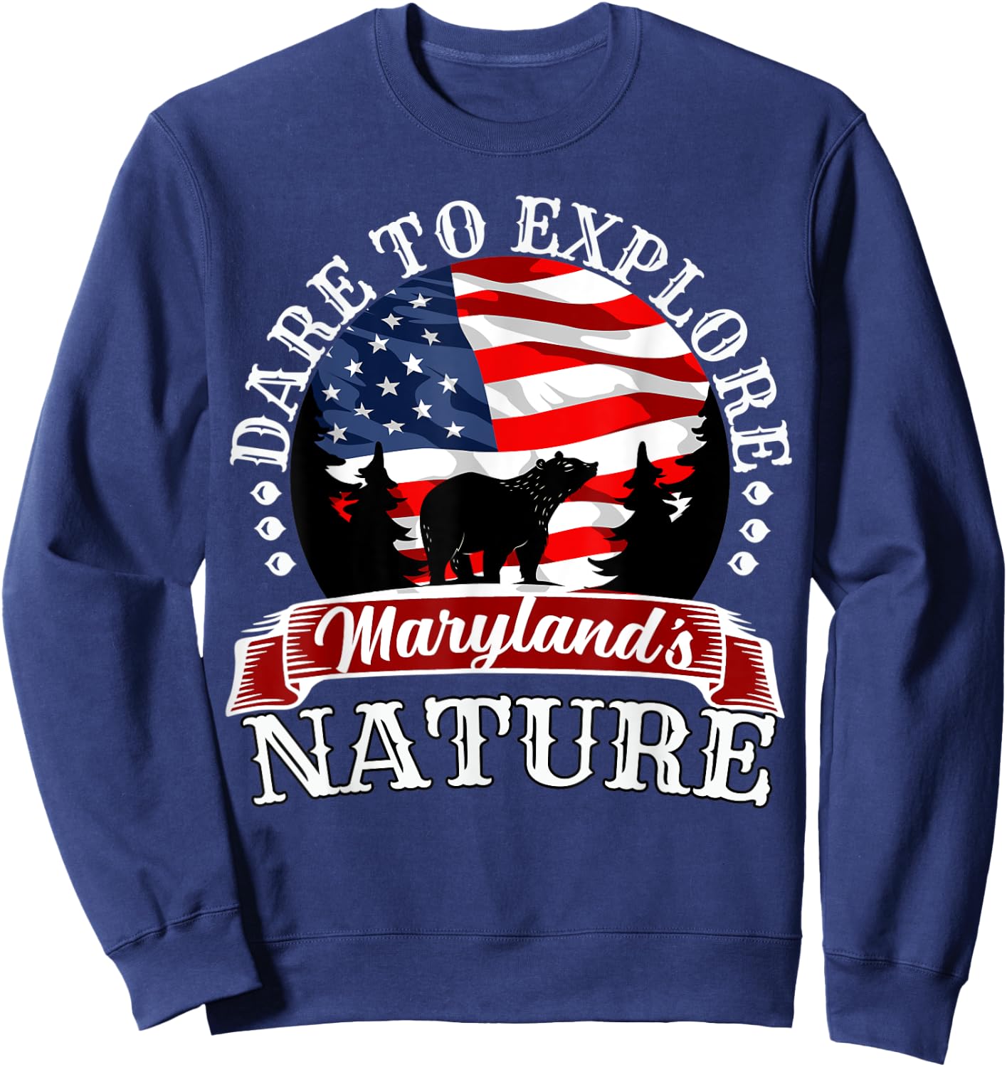 Holiday Vacation On Maryland Mountains Best Camping Sweatshirt - Sweatshirt | Navy