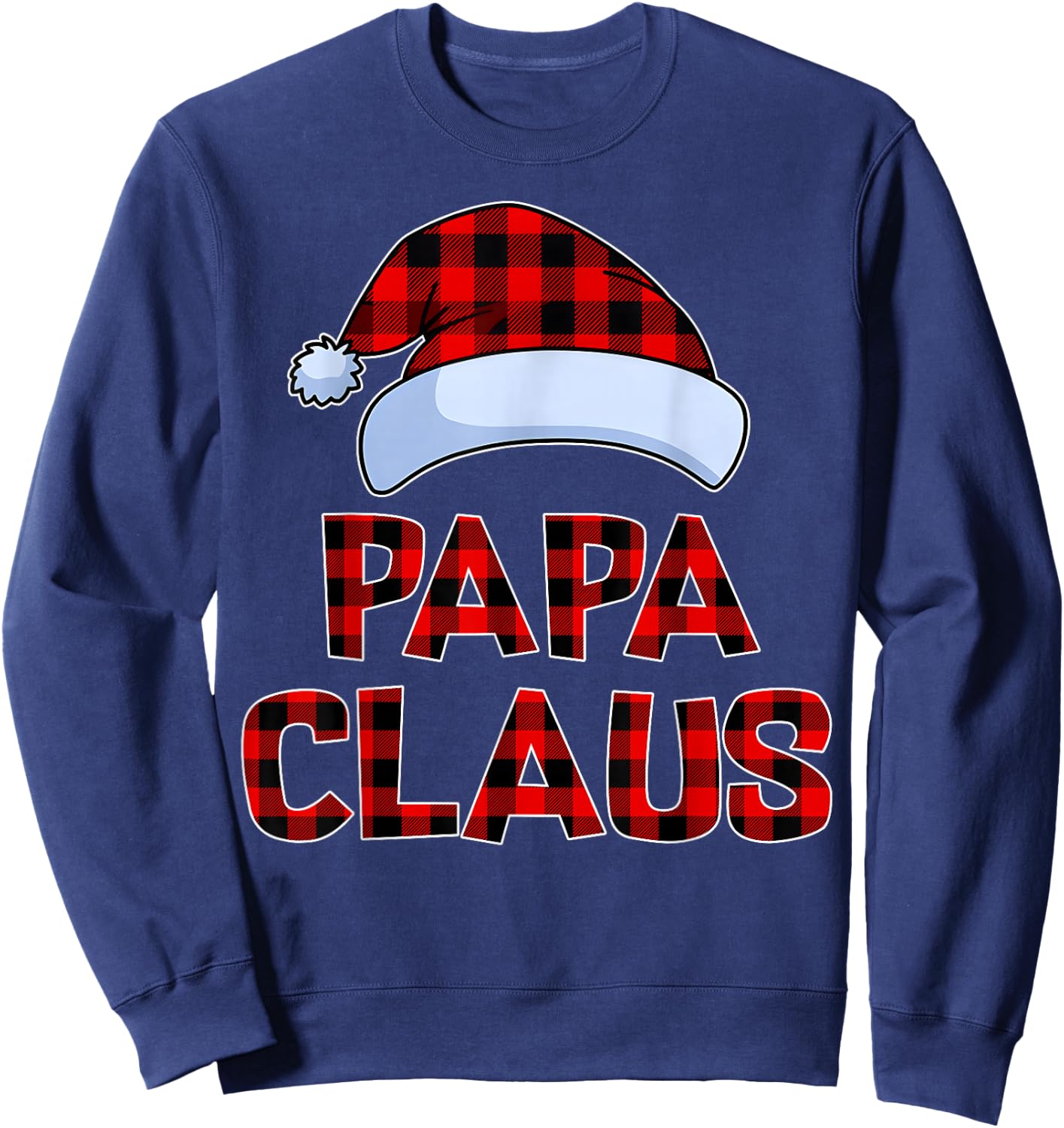 Papa Claus Shirt Christmas Lights Pajama Family Matching Sweatshirt - Sweatshirt | Navy