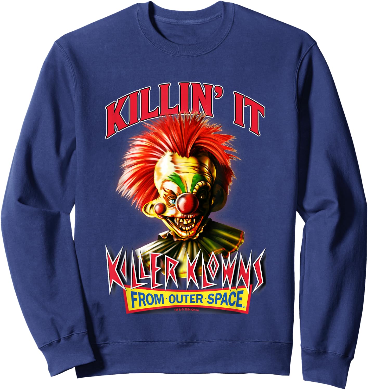 Killer Klowns from Outer Space Killin' It Scary Clown Poster , Black, S Sweatshirt - Sweatshirt | Navy