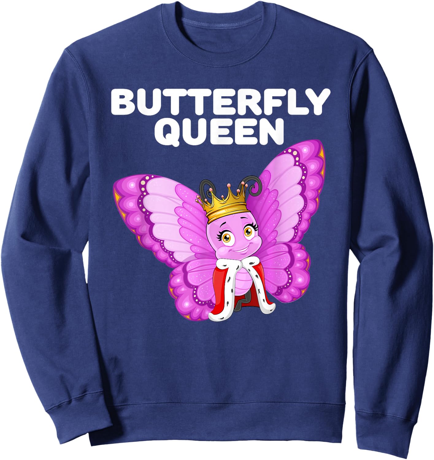 Butterfly Queen Girls' Butterfly | Women's Butterfly , black Sweatshirt - Sweatshirt | Navy