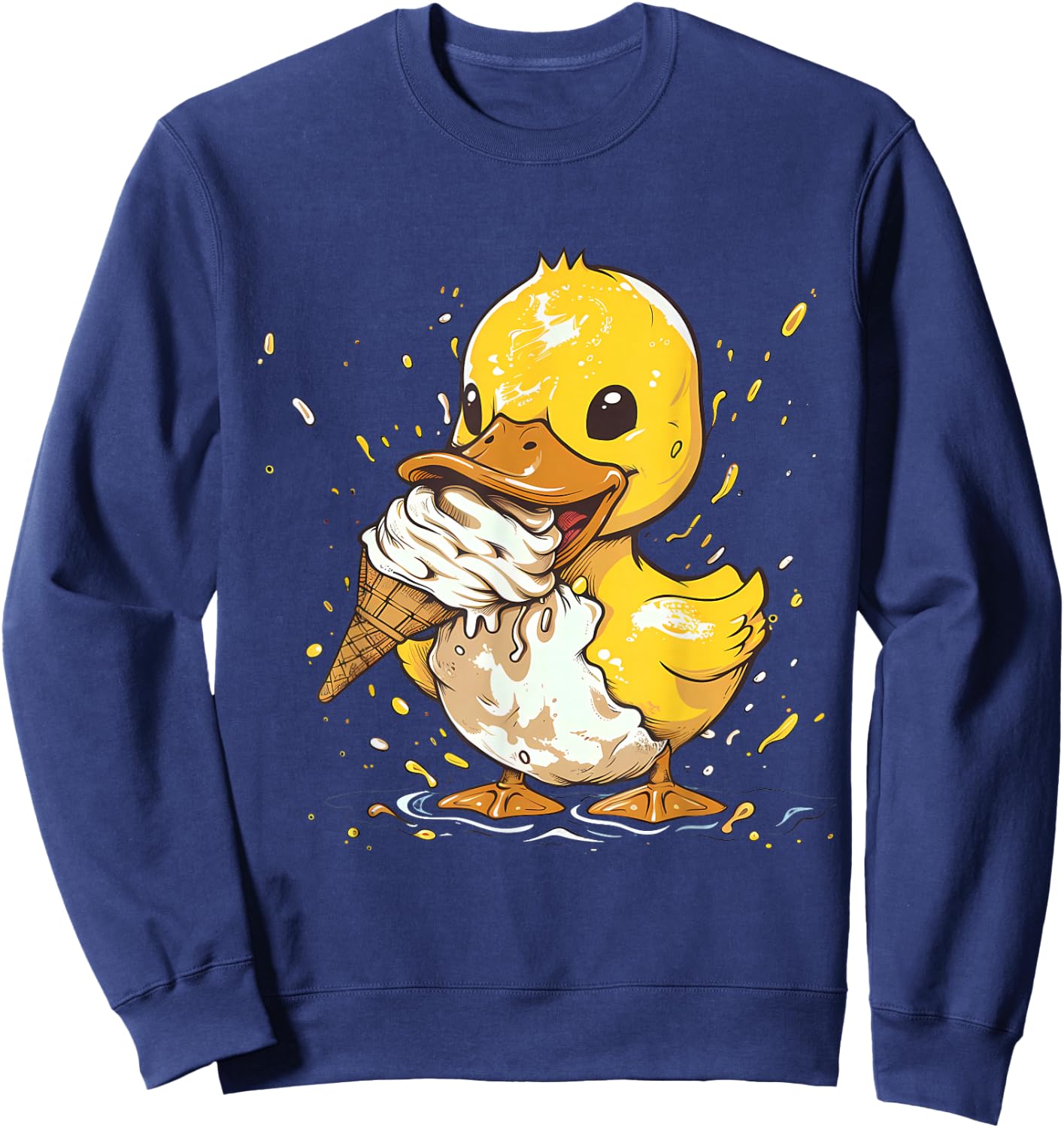 Rubber Duck Rubber Duckie Ice Cream Party Ice Cream Lover Sweatshirt - Sweatshirt | Navy