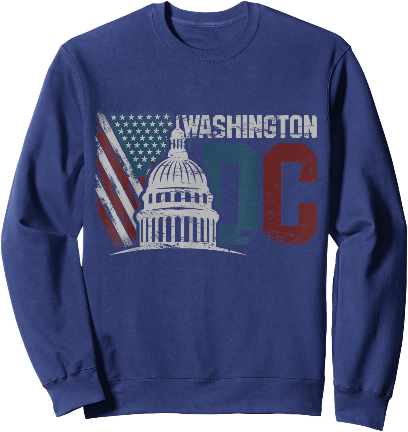 Washington DC Capitol Hill USA Flag Souvenir design Sweatshirt - Sweatshirt | Navy