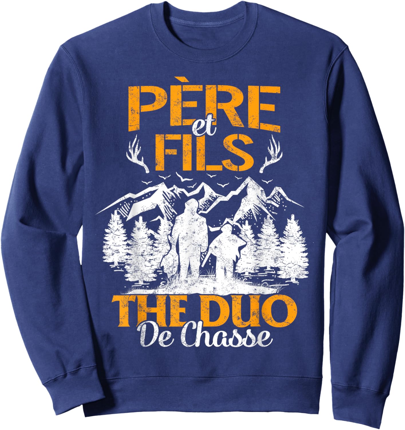 Father & Son The Hunting Duo Fathers Party Sweatshirt - Sweatshirt | Navy