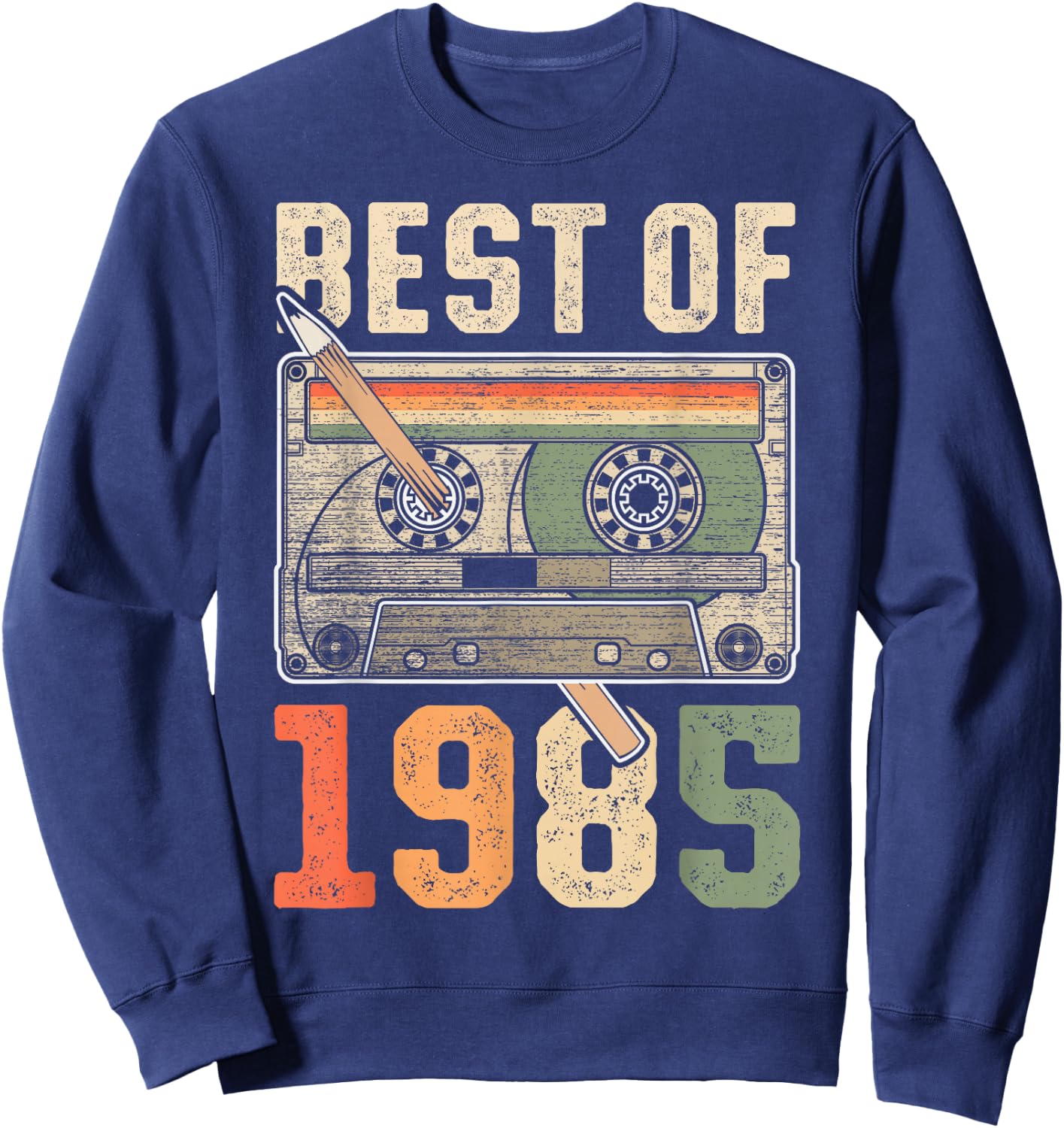 Best of 1985 Old Cassette 41st Birthday Retro Sweatshirt - Sweatshirt | Navy