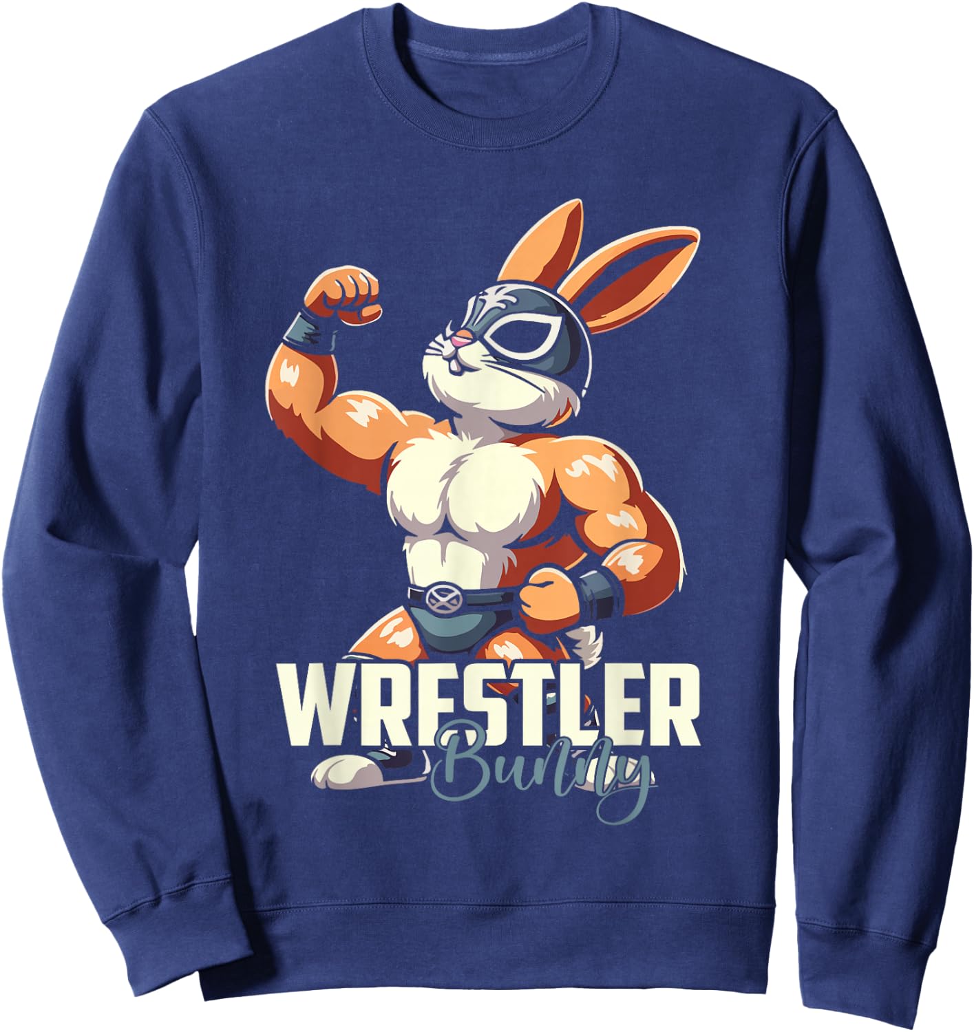 Wrestling Bunny Lucha Libre Rabbit Wrestler Sweatshirt - Sweatshirt | Navy