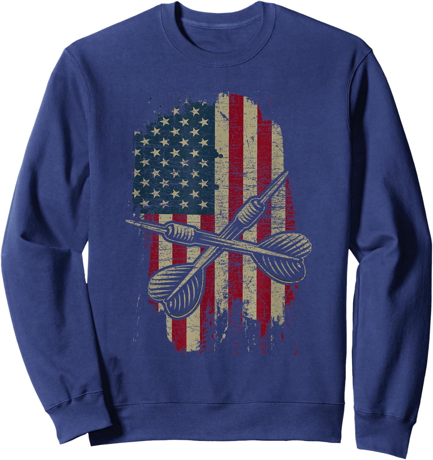 Patriotic USA American Darts Lover Dart Sports Gift Men Sweatshirt - Sweatshirt | Navy