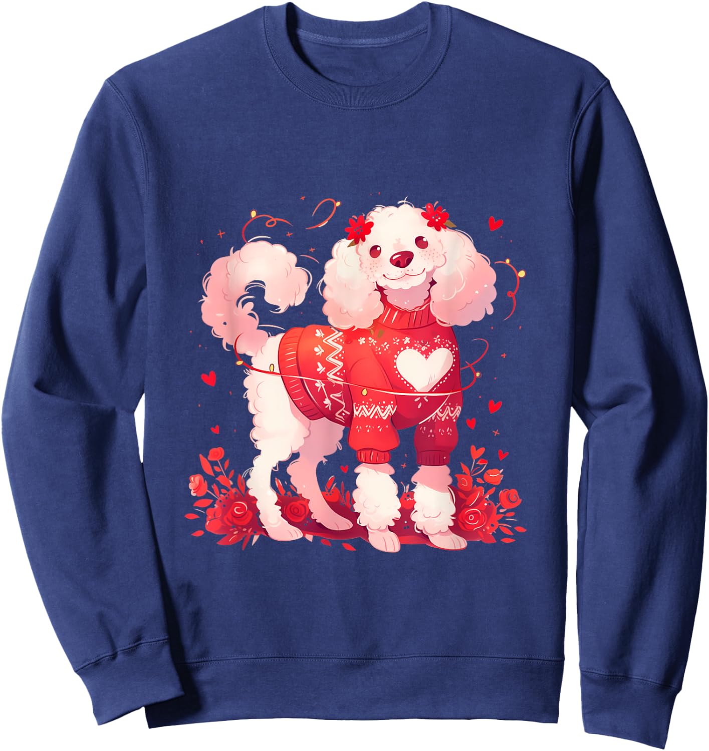 Valentine's Day Poodle Lover Shirt My dog is My Valentine Men Women Kids Sweatshirt - Sweatshirt | Navy