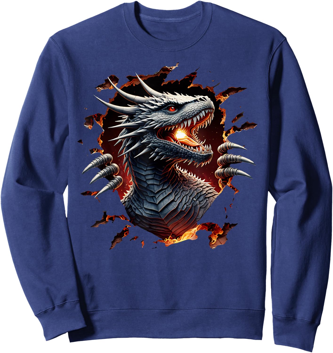 Fierce Black Dragon Strike Sweatshirt - Sweatshirt | Navy