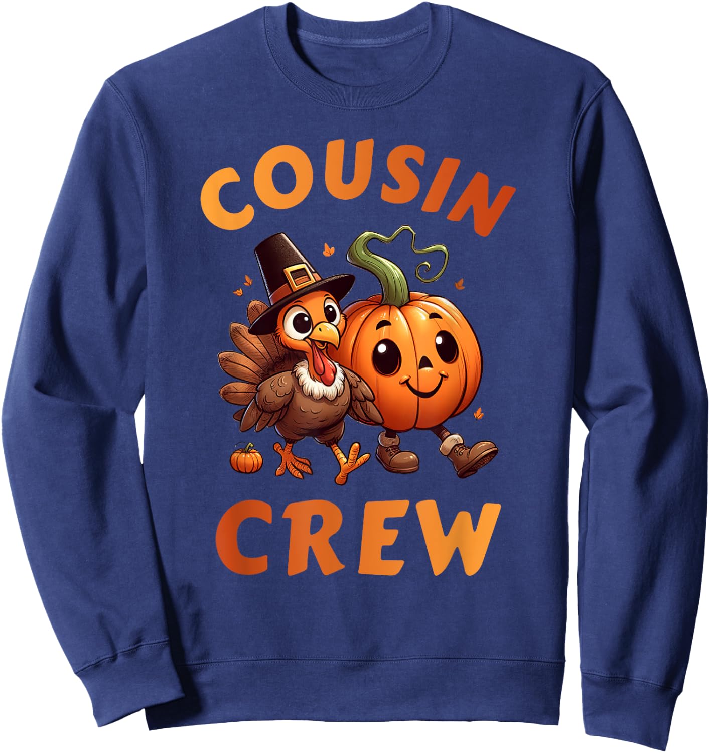 Cousin Crew Thanksgiving Family Matching Turkey Day Fall Sweatshirt - Sweatshirt | Navy