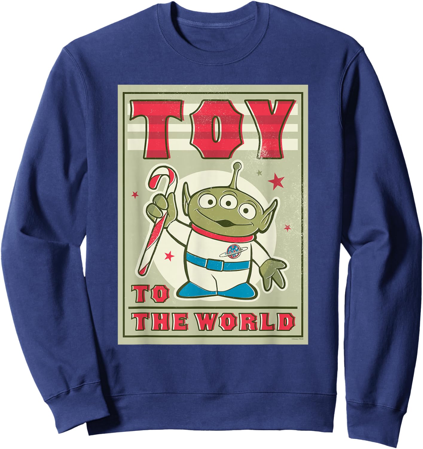 Disney and Pixar’s Toy Story Alien Holiday Toy to the World Sweatshirt - Sweatshirt | Navy