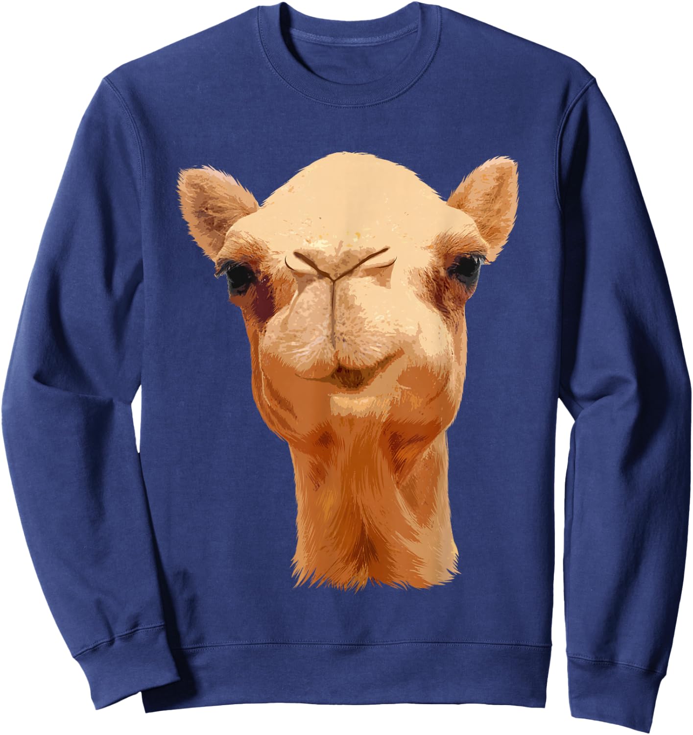 Camel Women Animal Face African Safari Camel Lover Sweatshirt - Sweatshirt | Navy