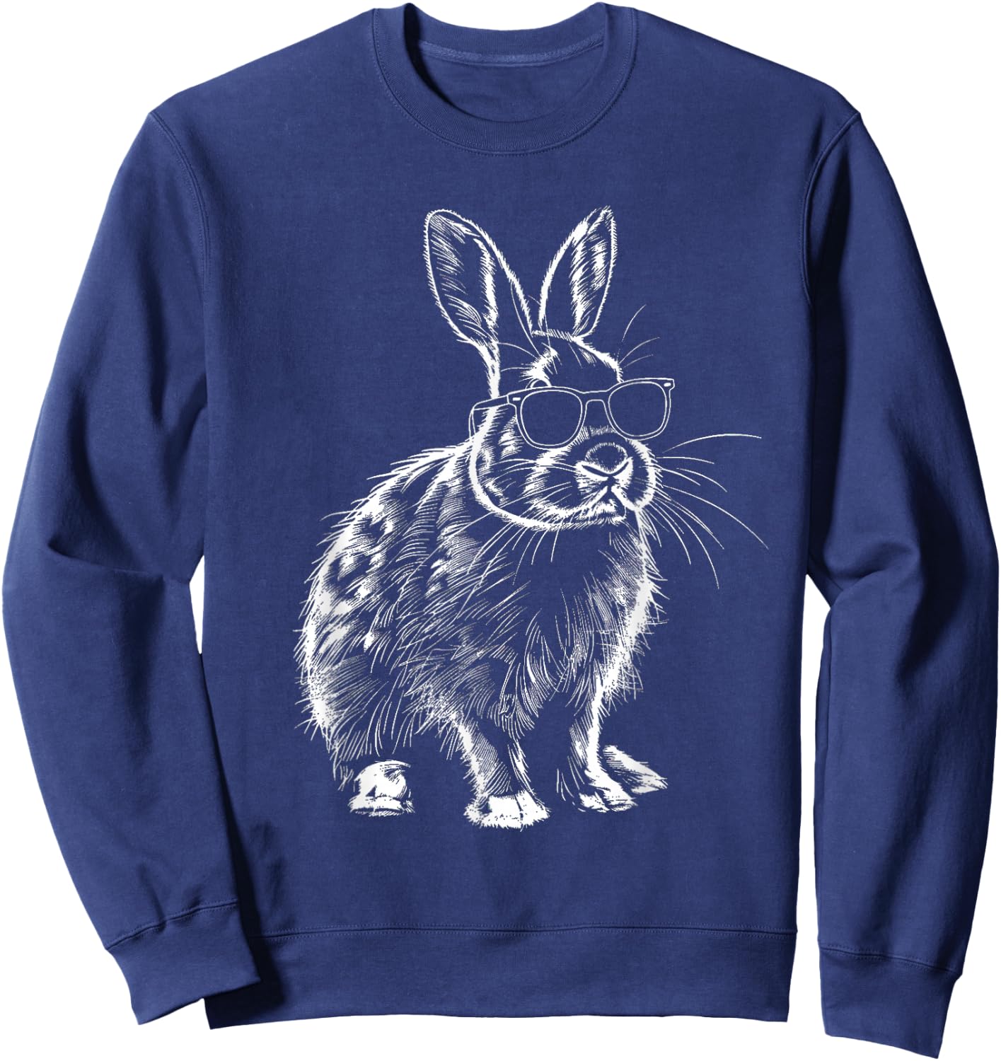 Rabbit Animal Lovers Cute Rabbit Bunny Sunglasses Sweatshirt - Sweatshirt | Navy