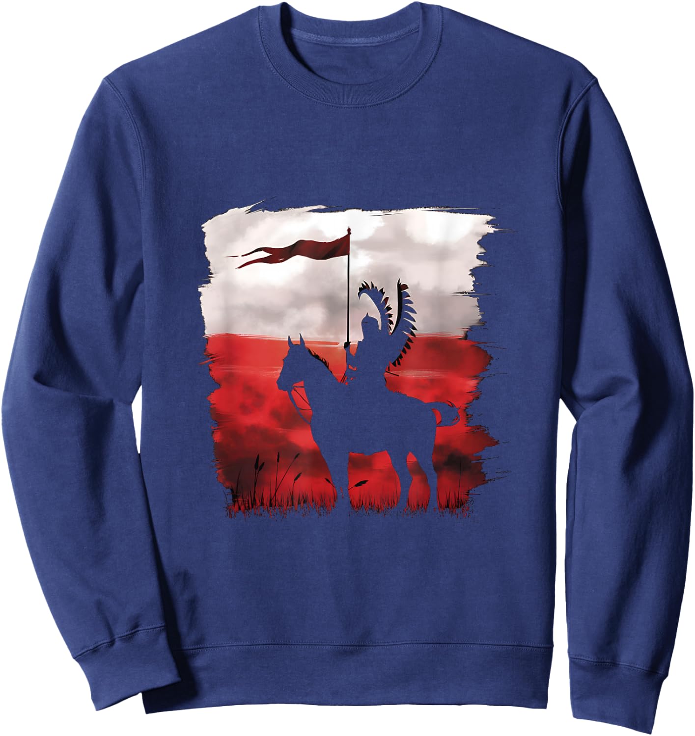 Flag of Polish National Day Hussar Husaria Poland Poland Sweatshirt - Sweatshirt | Navy