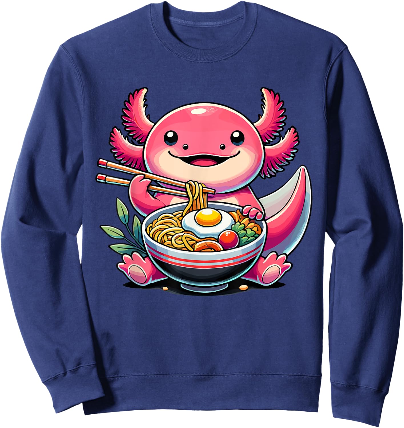 Axolotl Ramen Noodles for Girls & Kids | Anime kawaii, Axolotl Sweatshirt - Sweatshirt | Navy