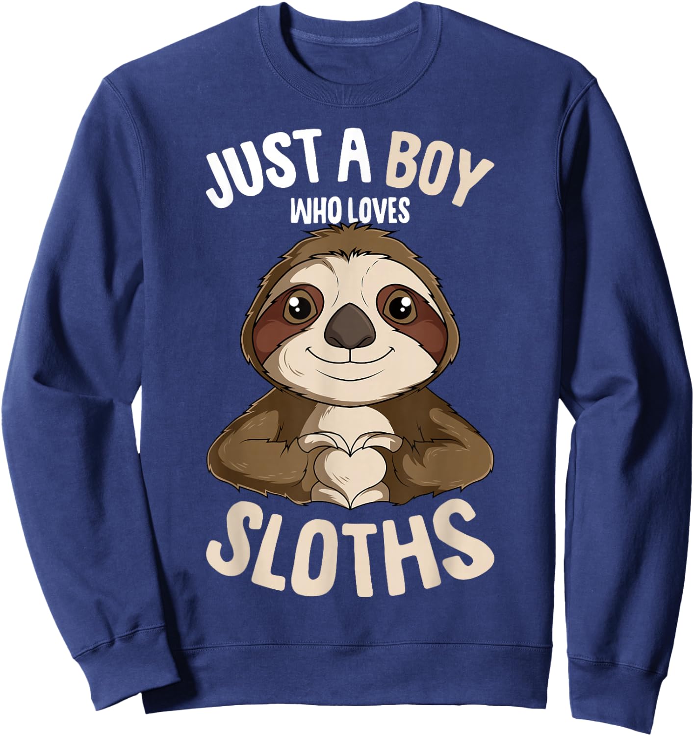 Just A Boy Who Loves Sloths Boys Kids Sweatshirt - Sweatshirt | Navy