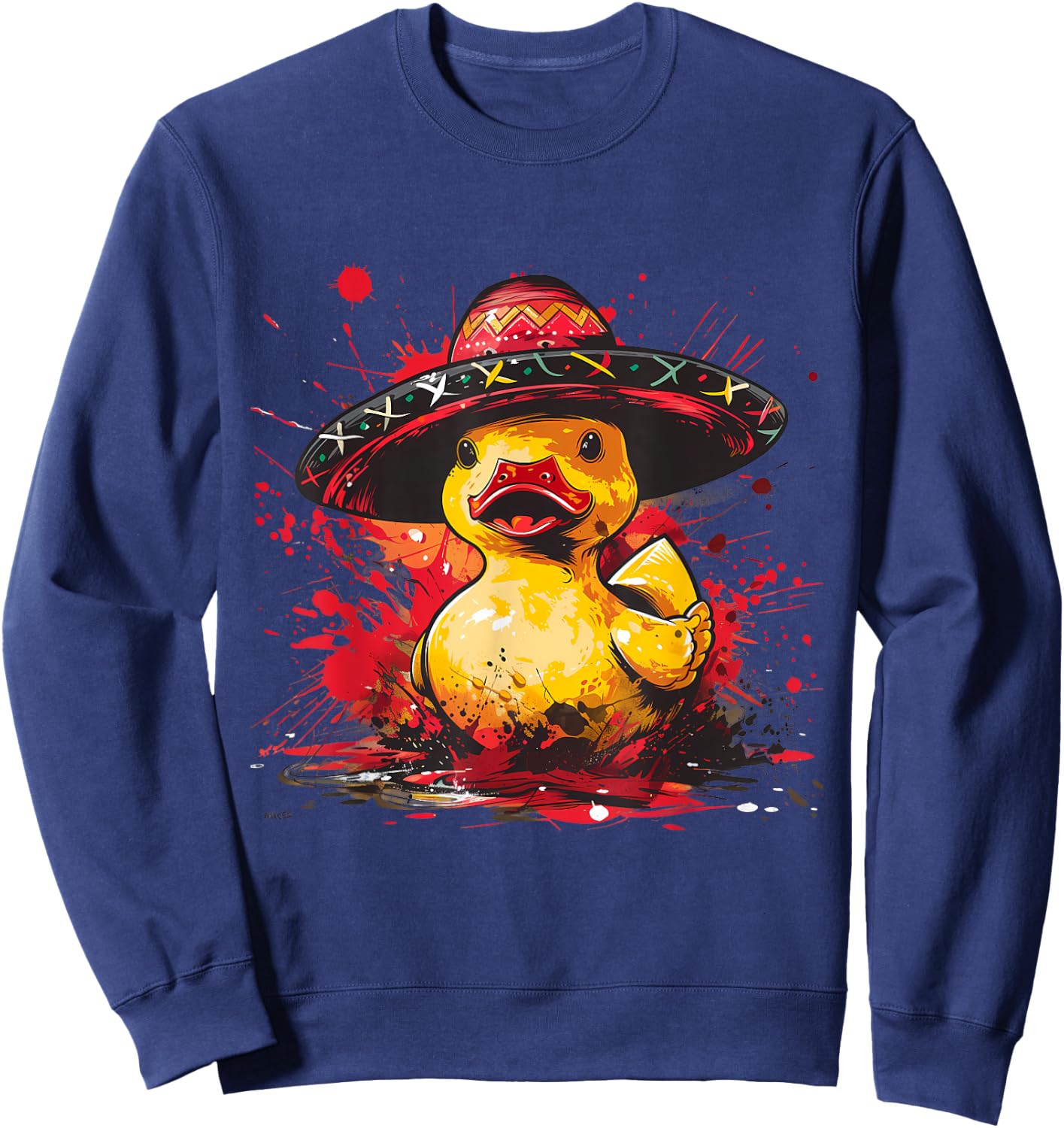 Rubber Duck Mexican Sombrero Cinco De Mayo Rubber Duckie Sweatshirt - Sweatshirt | Navy