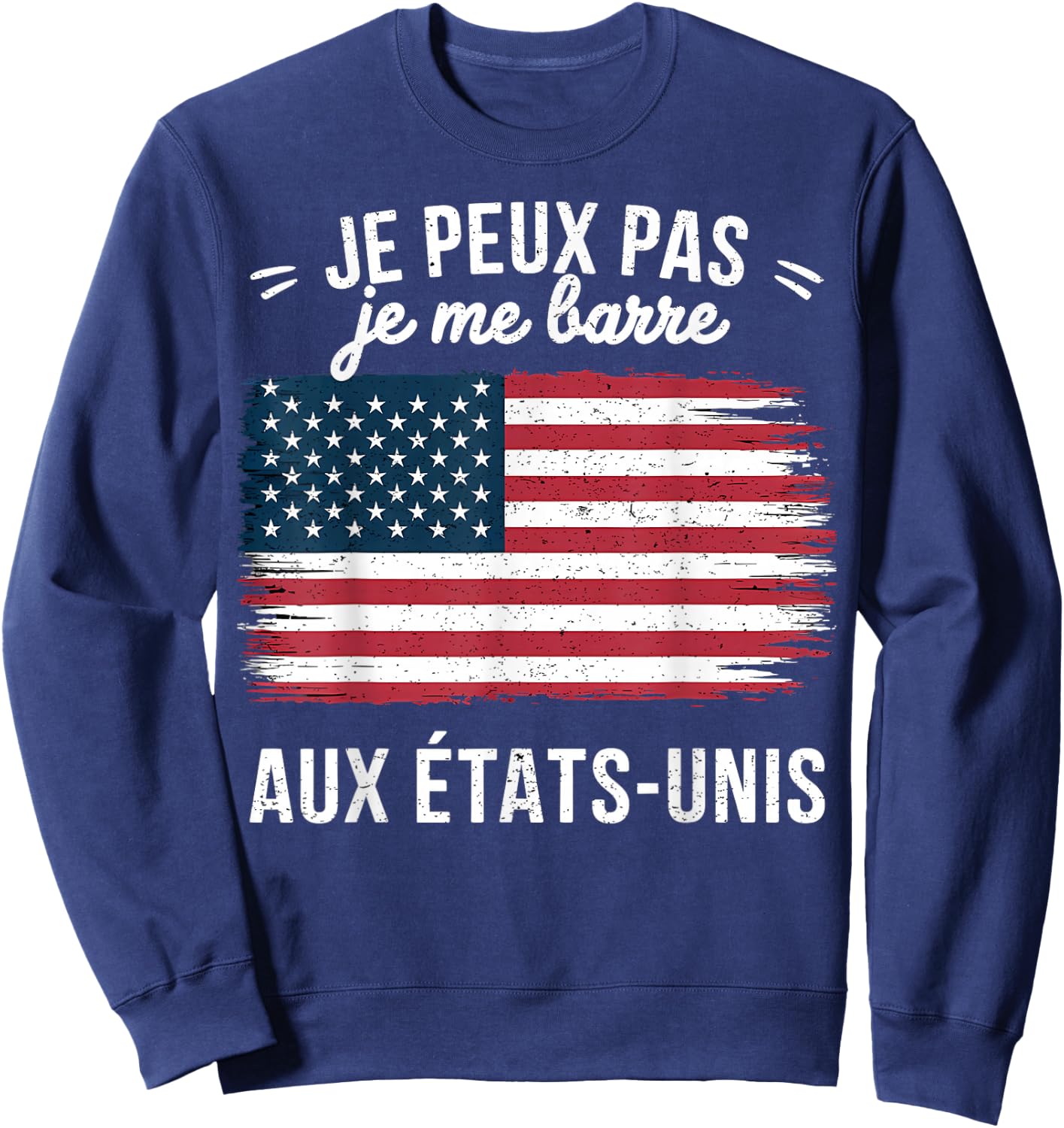 I Can't I Bar USA USA Flag America , Black, S Sweatshirt - Sweatshirt | Navy